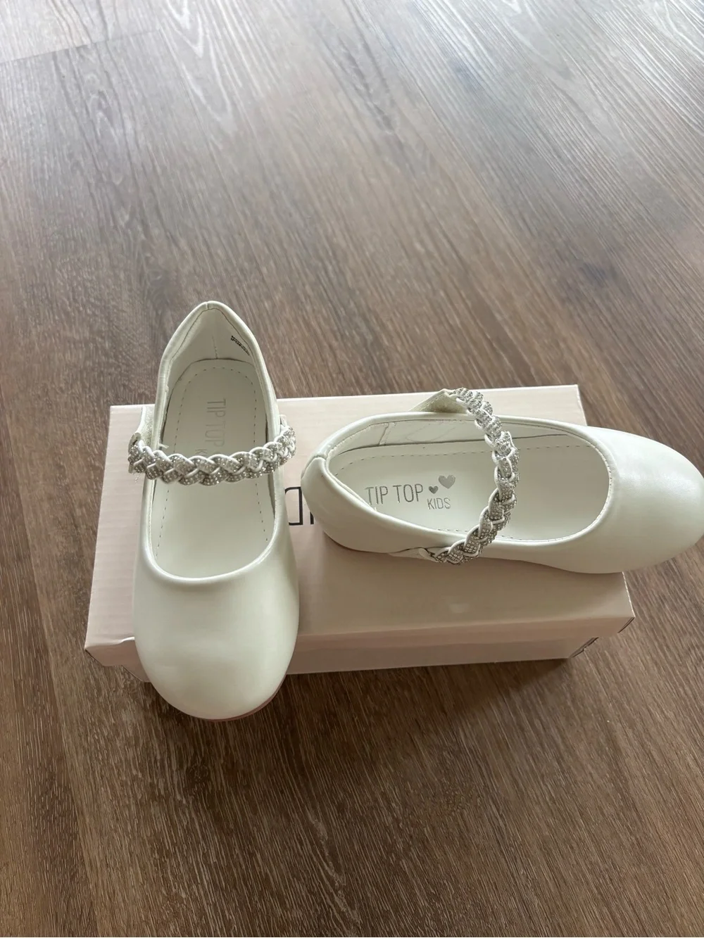 Tip Top Kids Cream Braided Strap Dress Shoes